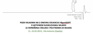 Poziv mladima na 2-dnevnu edukaciju o aktivnom sudjelovanju #lpzmGOPT