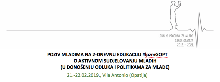 Poziv mladima na 2-dnevnu edukaciju o aktivnom sudjelovanju #lpzmGOPT