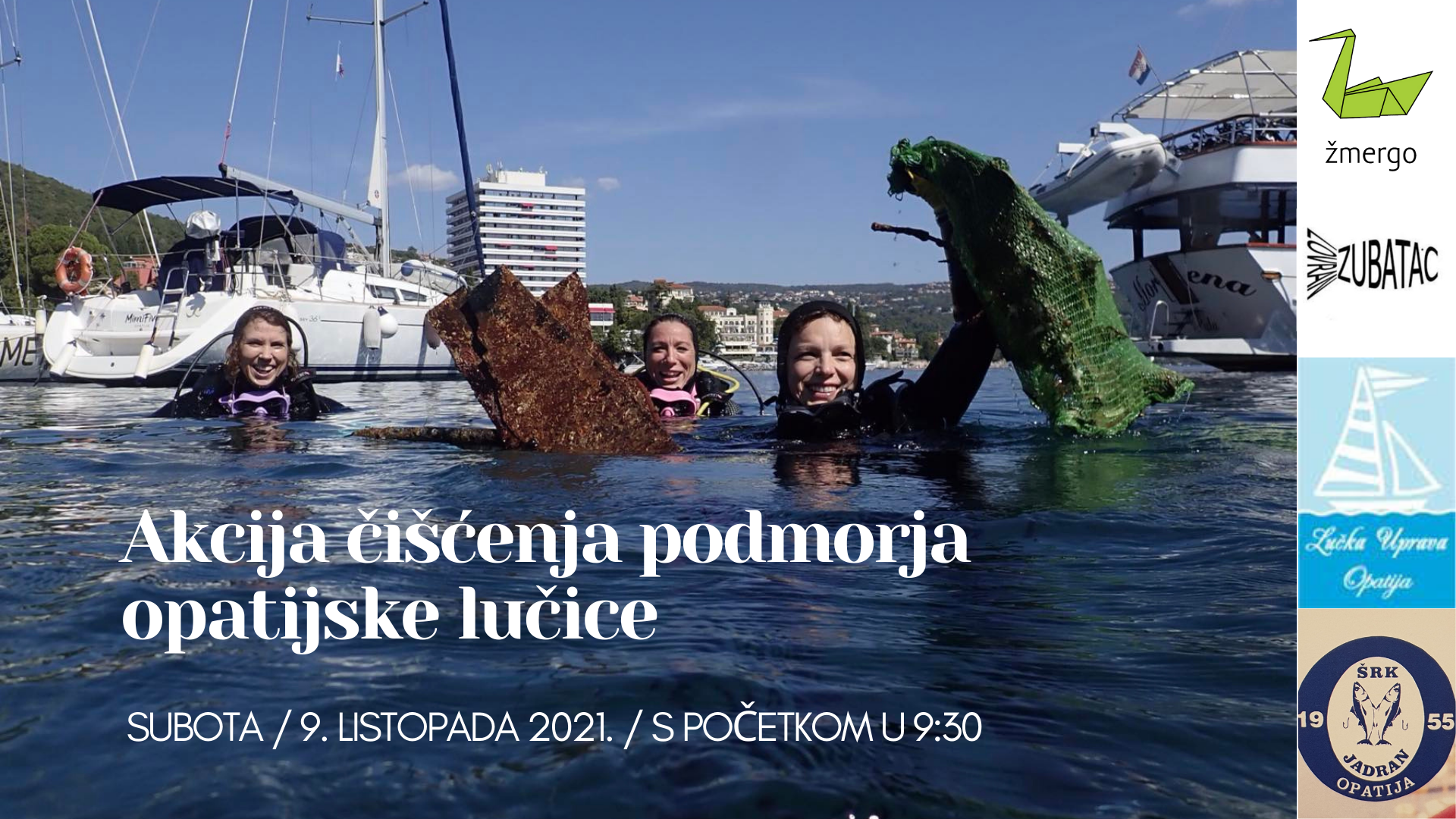 Poziv na sudjelovanje u novoj volonterskoj akciji čišćenja podmorja opatijske lučice