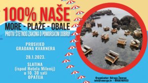 Prosvjed protiv Prijedloga Zakona o pomorskom dobru  i morskim lukama u Opatiji / 28.1.2023.