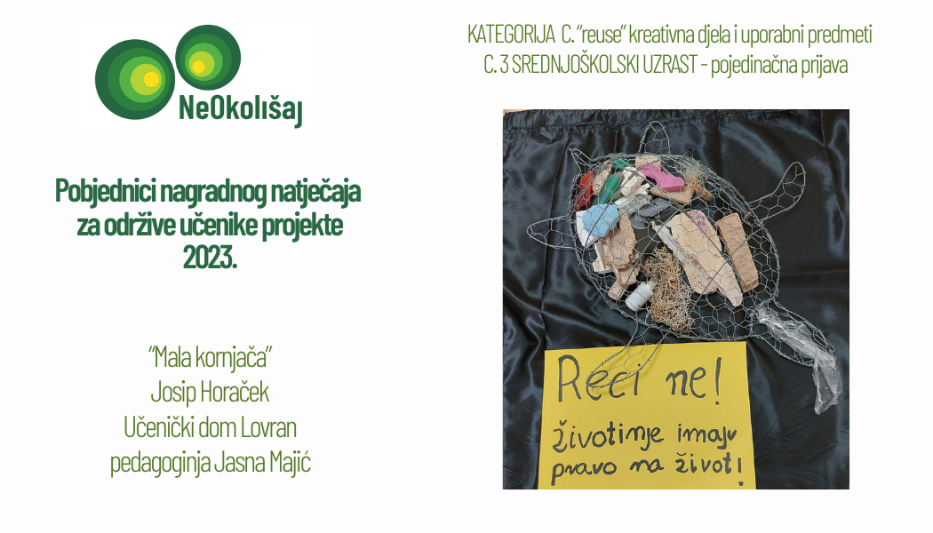 Proglašeni pobjednici nagradnog natječaja NE OKOLIŠAJ! za održive projekte učenika PGŽ