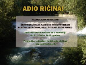 Uključimo se u javnu raspravu oko projekta Akumulacija  Kukuljani i sačuvajmo Rječinu!
