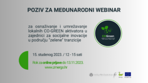 Poziv na 4. međunarodni “CO-GREEN” webinar 