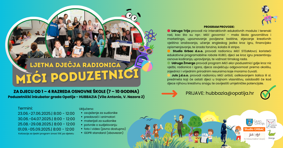 Prijavite djecu na Žmergov ljetni edukativni program “Mići eko-poduzetnici”u Hubbazziji