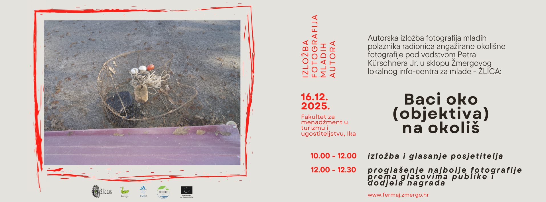 Pozivnica za autorsku izložbu angažiranih okolišnih fotografija studenata FMTU